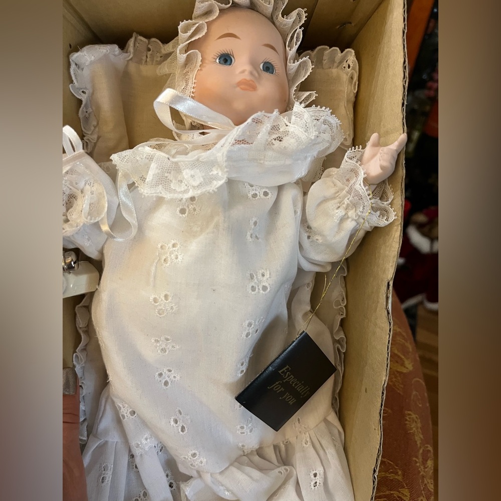 Elegant White Porcelain Doll